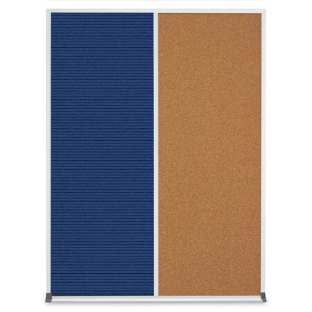 United Visual Products Double Door Radius Plus Corkboard, 48"X UV8003PLUS-GOLD-DRKSPR